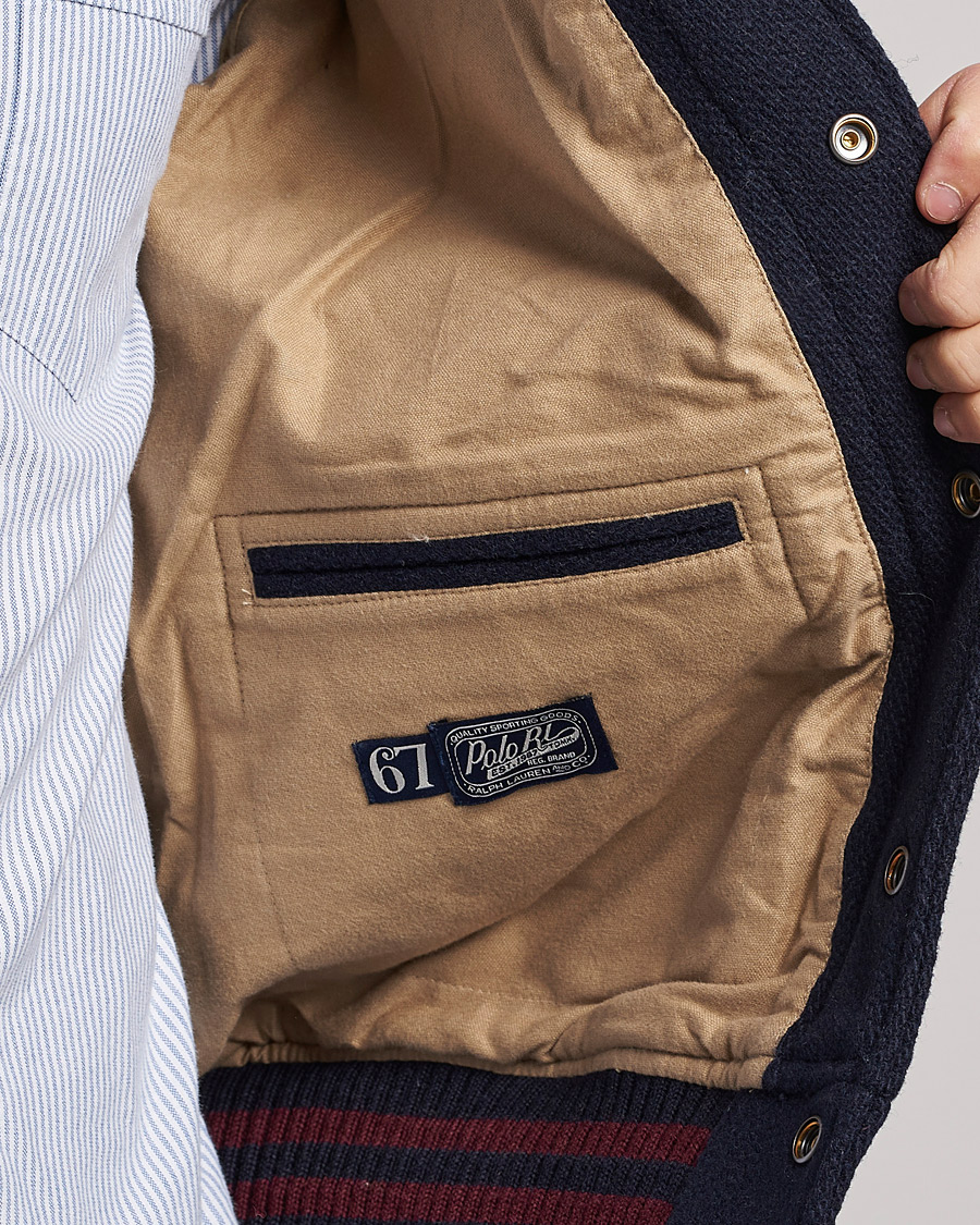 Mies | Takit | Polo Ralph Lauren | Varsity Lined Bomber Jacket Hunter Navy/Rich Ruby