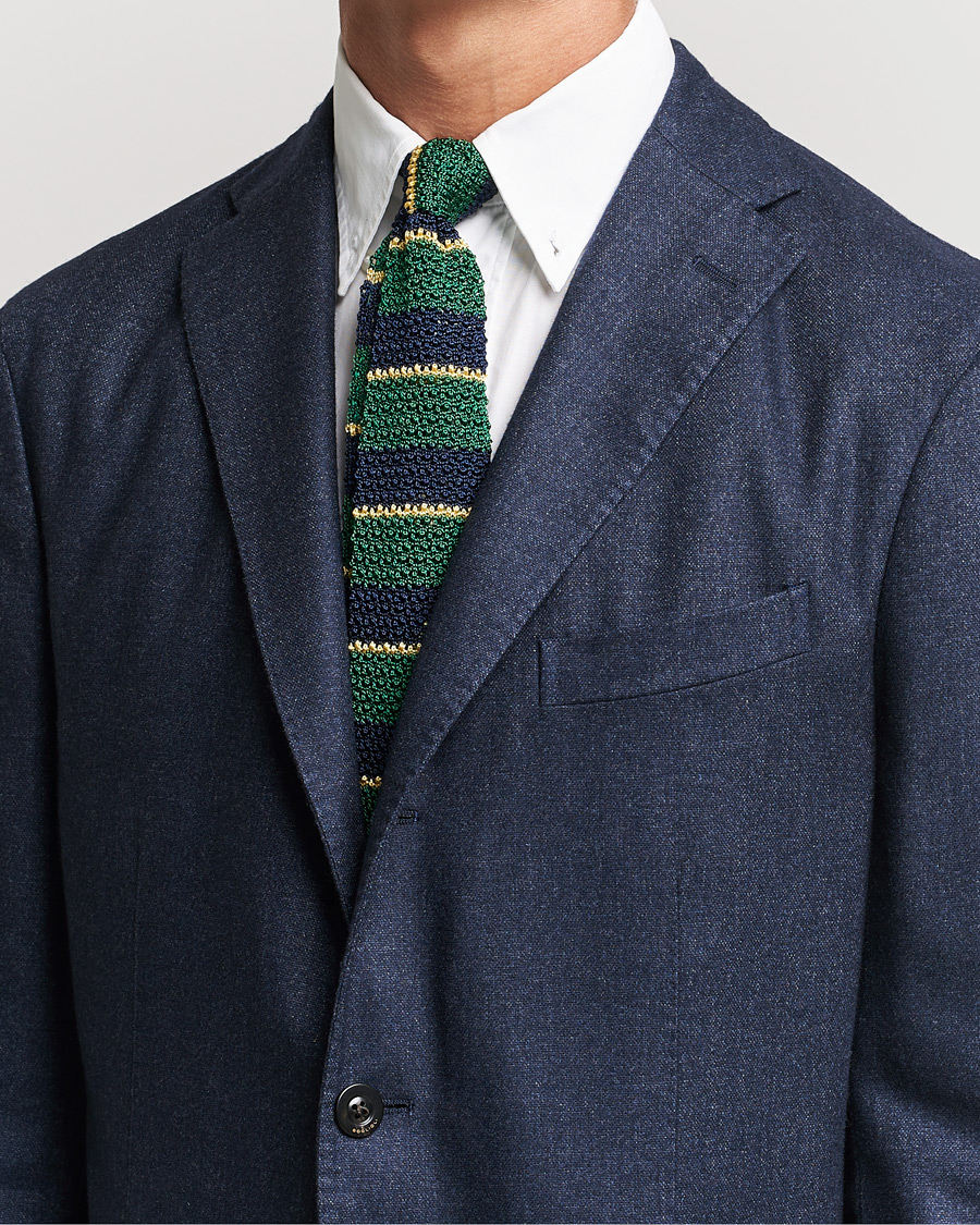 Mies | Asusteet | Polo Ralph Lauren | Knitted Striped Tie Green/Navy/Gold