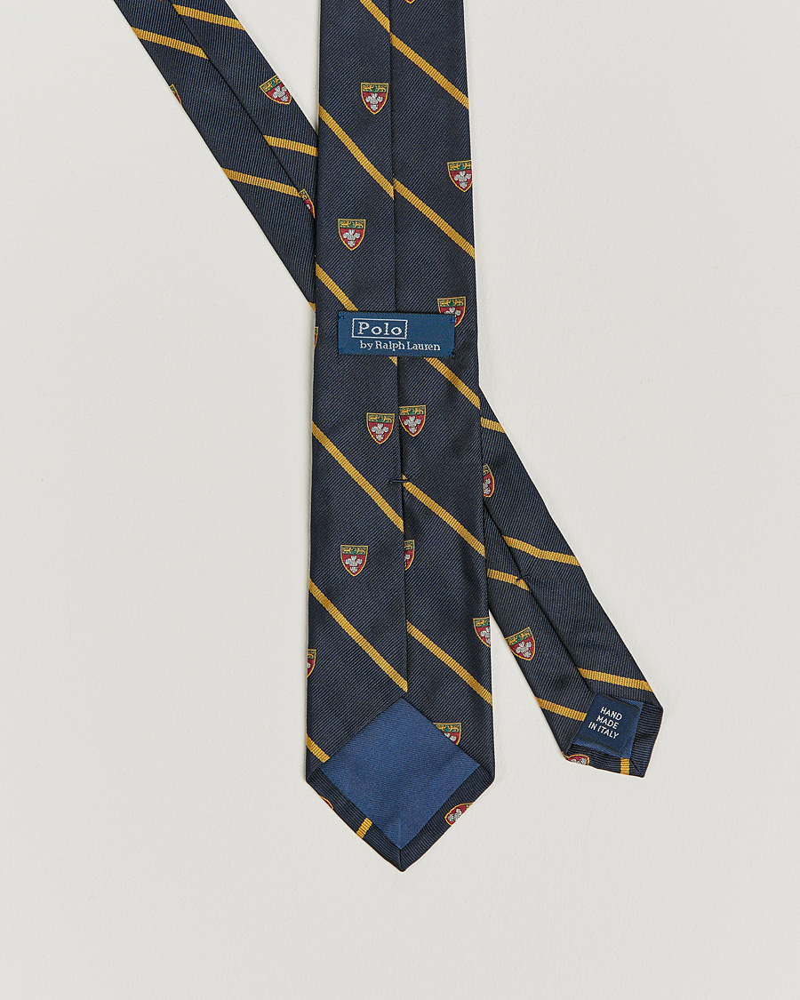 Mies | Polo Ralph Lauren Crest Striped Tie Navy | Polo Ralph Lauren | Crest Striped Tie Navy