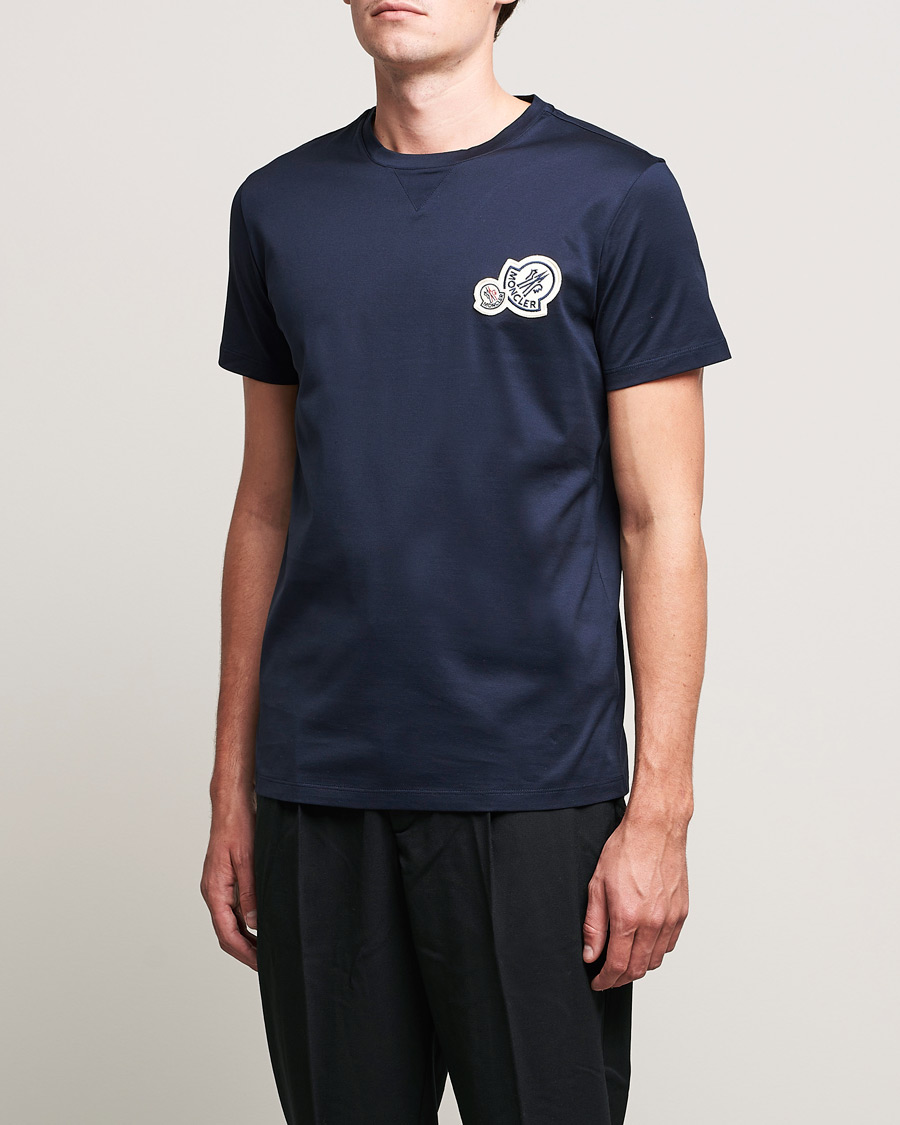 Mies | T-paidat | Moncler | Double Logo T-Shirt Navy