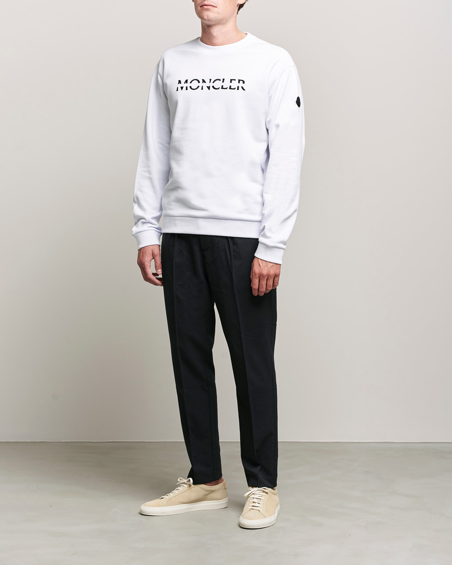 Mies | Puserot | Moncler | Lettering Sweatshirt White