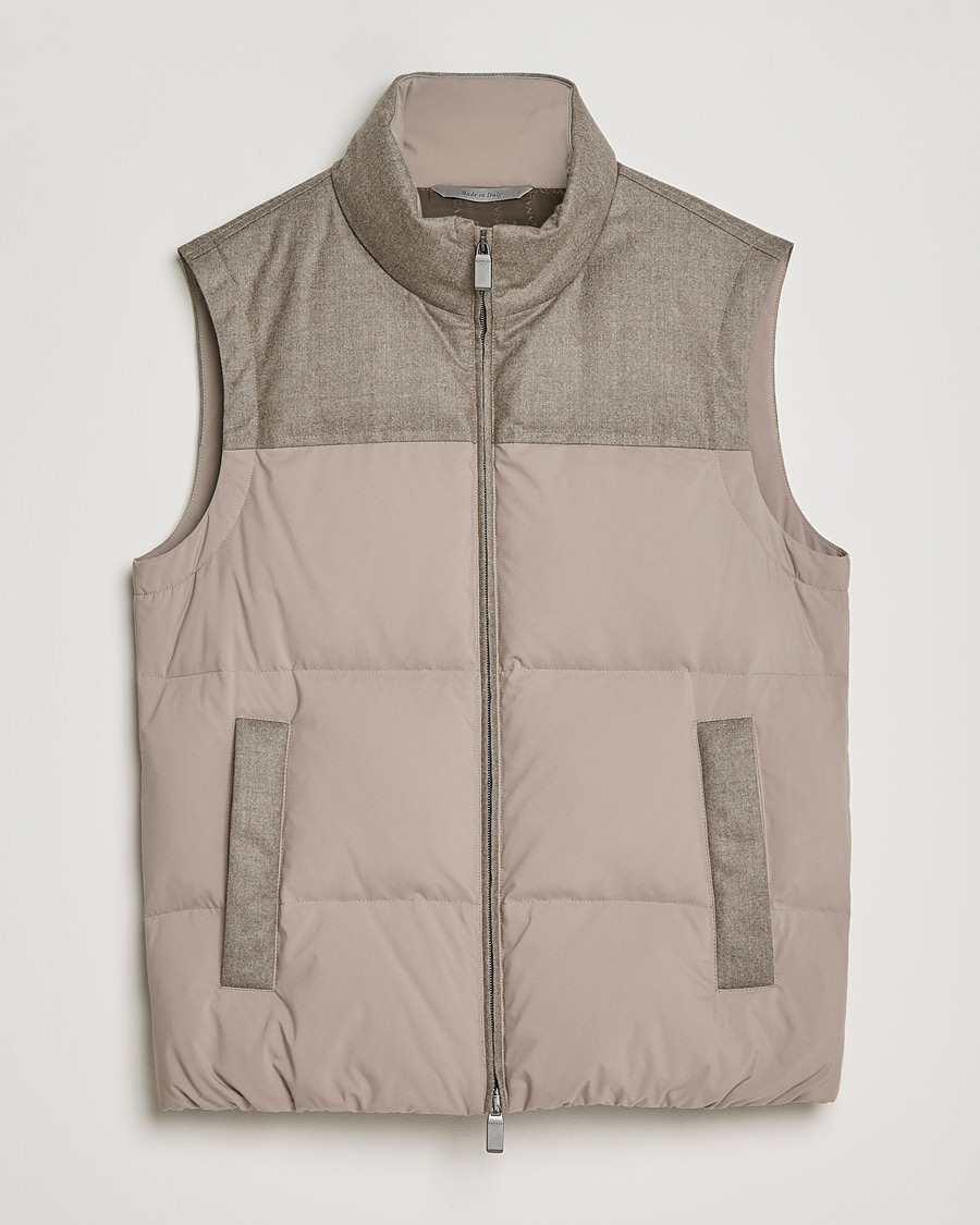 Mies | Takit | Canali | High Performance Down Vest Beige