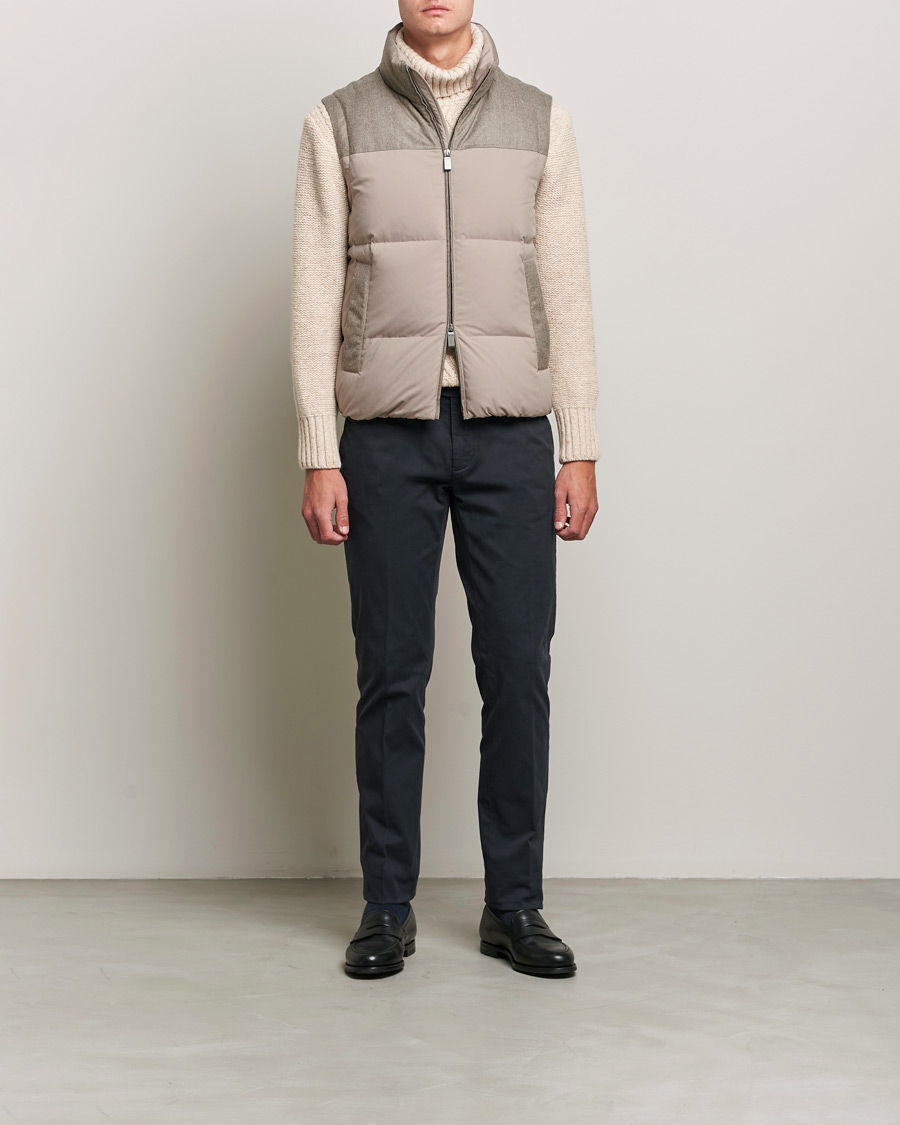 Mies | Takit | Canali | High Performance Down Vest Beige