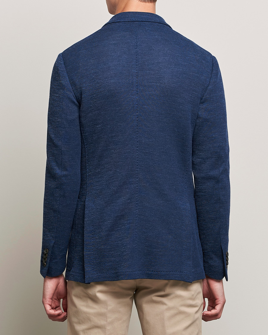 Mies | Pikkutakit | Canali | Structured Wool Jersey Jacket Dark Blue