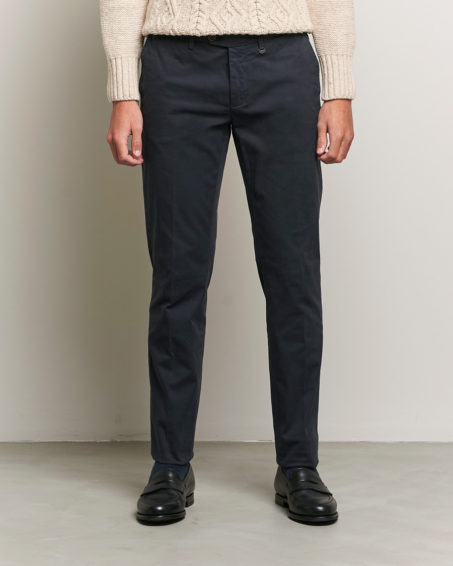 Mies | Quiet Luxury | Canali | Slim Fit Stretch Chinos Navy
