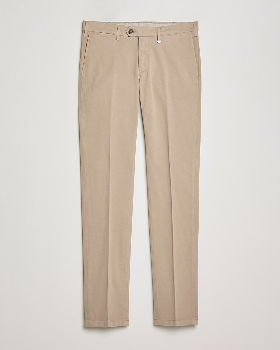 Mies | Housut | Canali | Slim Fit Twill Cotton Chinos Beige