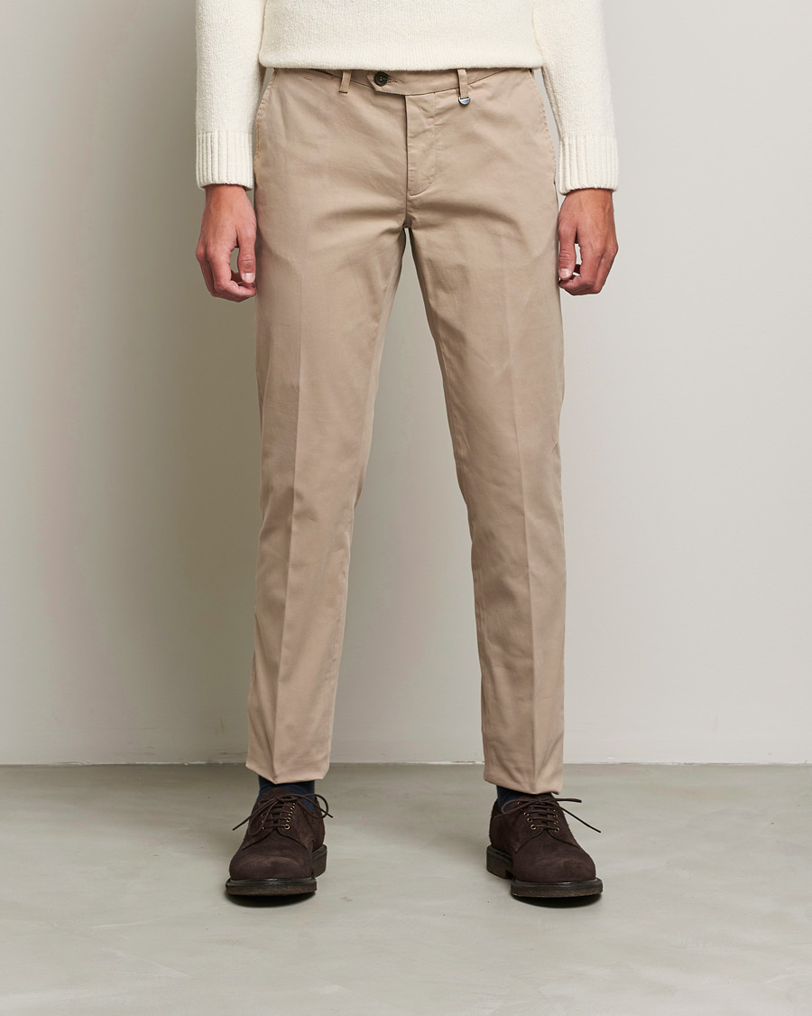 Mies |  | Canali | Slim Fit Twill Cotton Chinos Beige