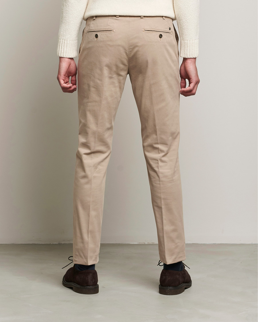 Mies | Housut | Canali | Slim Fit Twill Cotton Chinos Beige