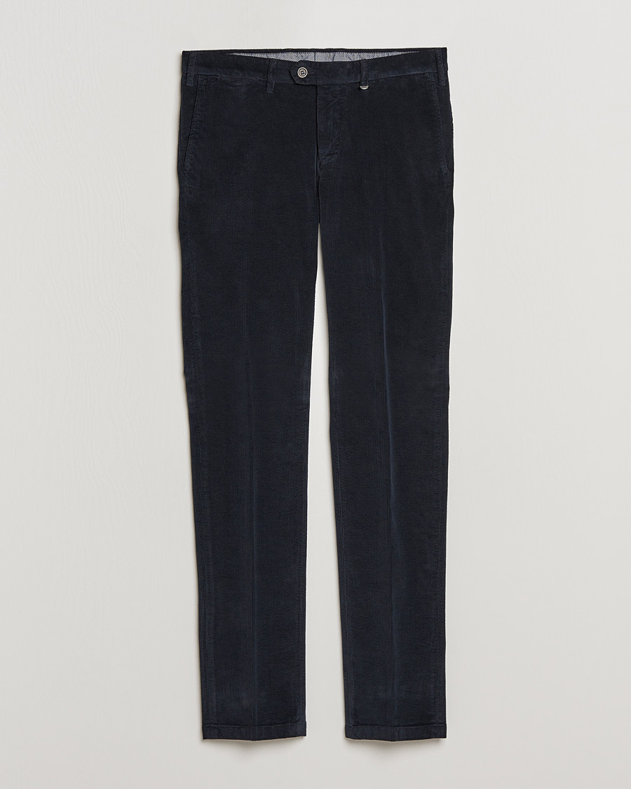 Mies | Housut | Canali | Slim Fit Corduroy Trousers Navy