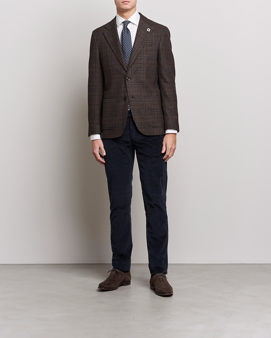 Mies | Housut | Canali | Slim Fit Corduroy Trousers Navy