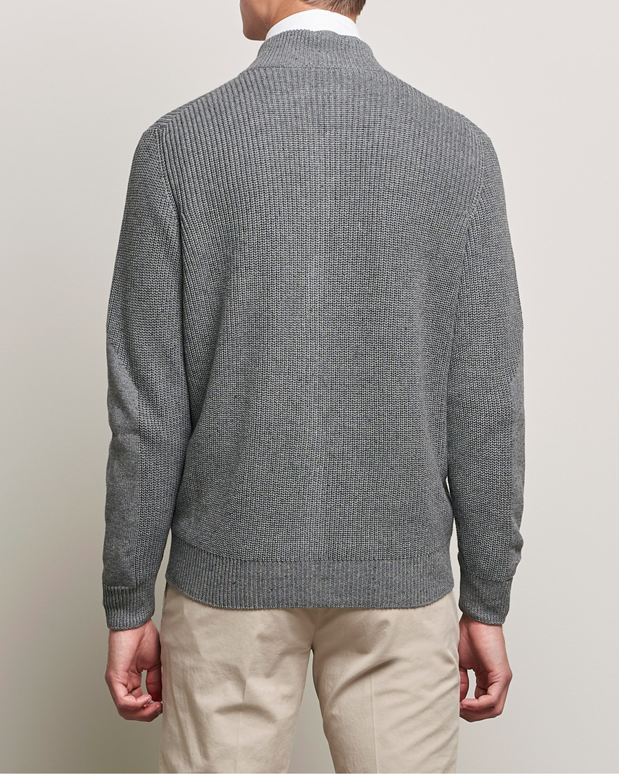 Mies | Puserot | Canali | Cotton/Cashmere Full Zip Light Grey
