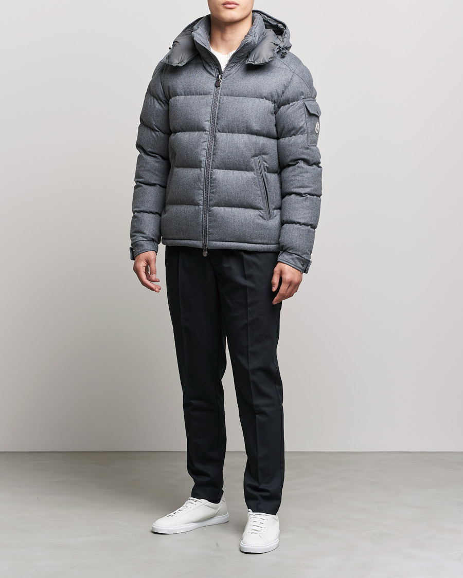 Mies | Takit | Moncler | Montgenevre Flannel Down Jacket Grey Melange