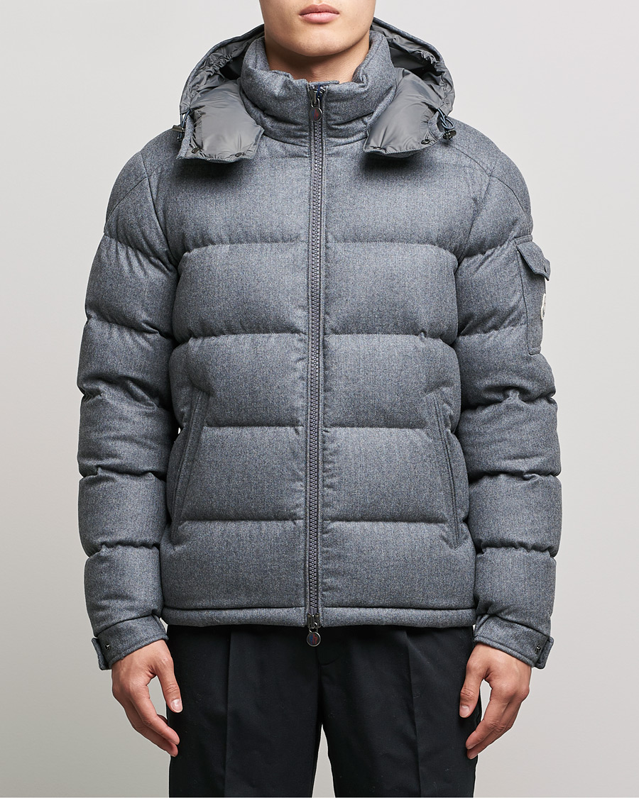Mies | Takit | Moncler | Montgenevre Flannel Down Jacket Grey Melange