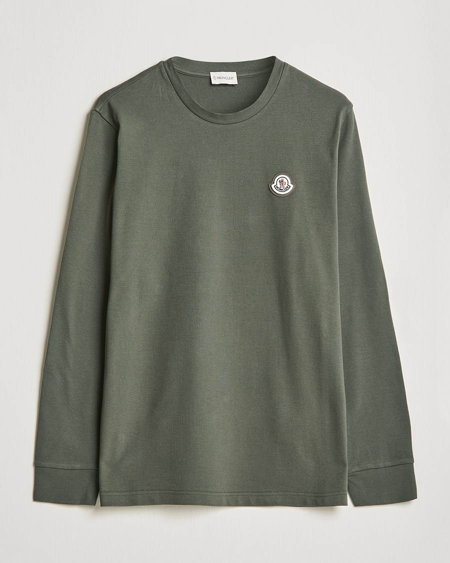 Mies | T-paidat | Moncler | Long Sleeve Logo Patch T-Shirt Grey