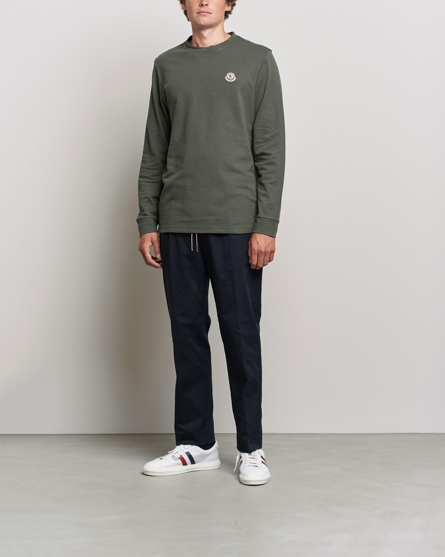 Mies | Pitkähihaiset t-paidat | Moncler | Long Sleeve Logo Patch T-Shirt Grey