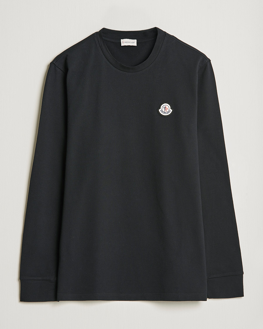 Mies | T-paidat | Moncler | Long Sleeve Logo Patch T-Shirt Black