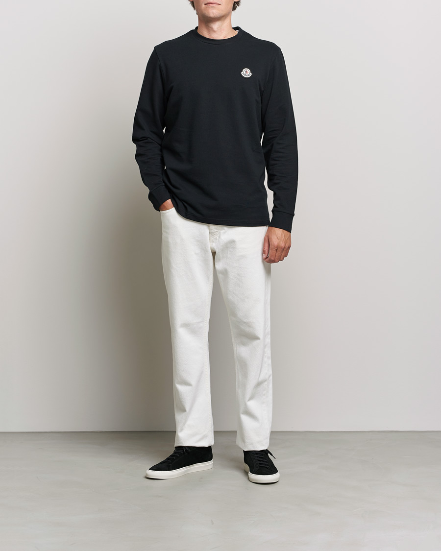 Mies | Pitkähihaiset t-paidat | Moncler | Long Sleeve Logo Patch T-Shirt Black