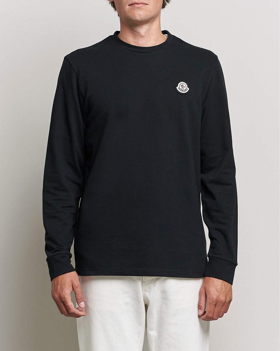 Mies | T-paidat | Moncler | Long Sleeve Logo Patch T-Shirt Black