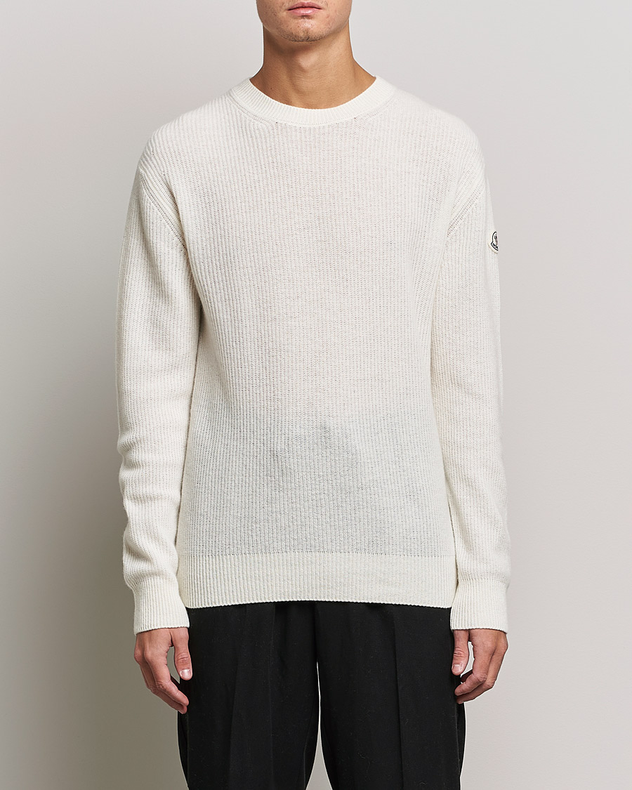 Mies | Puserot | Moncler | Cashmere Crew Neck Sweater White