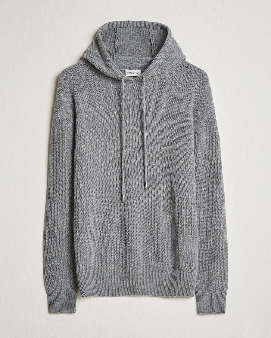 Mies | Puserot | Moncler | Cashmere Hoodie Grey Melange