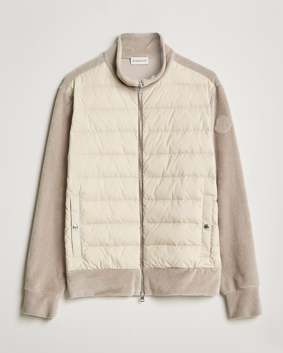 Mies | Puserot | Moncler | Corduroy Zip Cardigan Light Beige