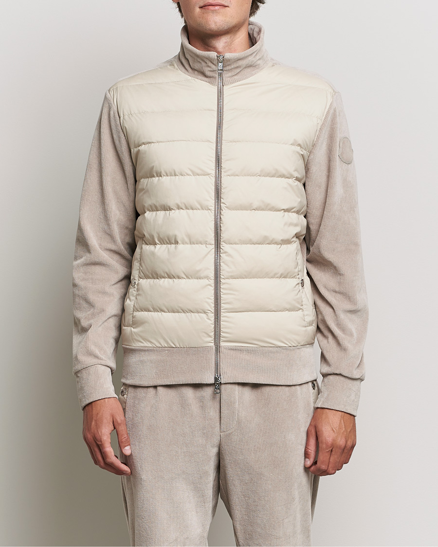 Mies | Puserot | Moncler | Corduroy Zip Cardigan Light Beige