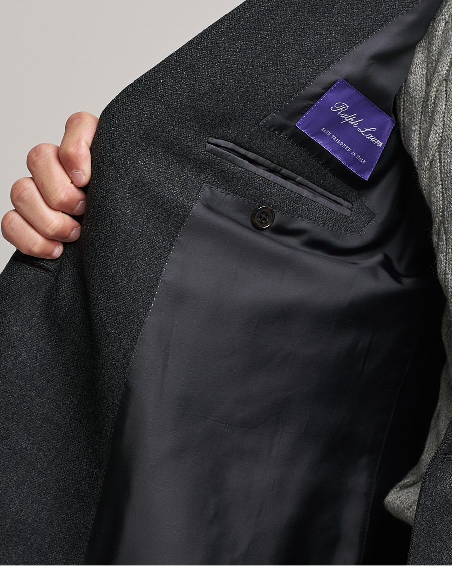 Mies | Pikkutakit | Ralph Lauren Purple Label | Double Breasted Flannel Sportcoat Dark Grey