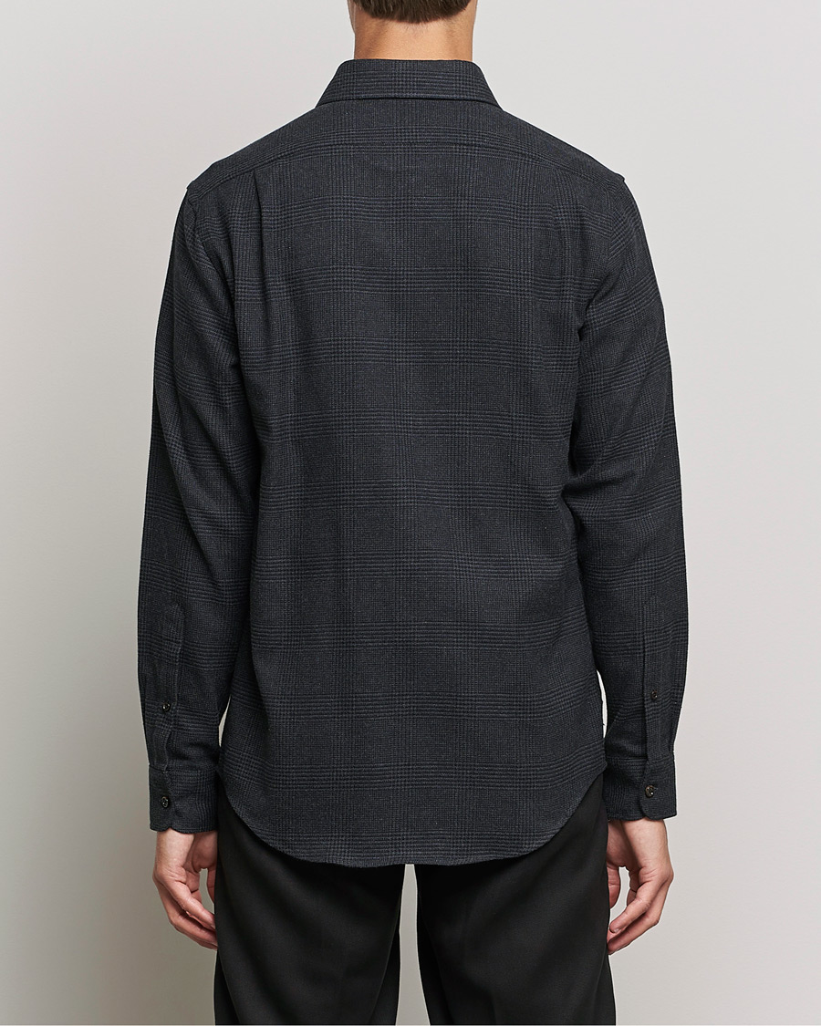 Mies | Kauluspaidat | Ralph Lauren Purple Label | Flannel Sport Shirt Dark Grey