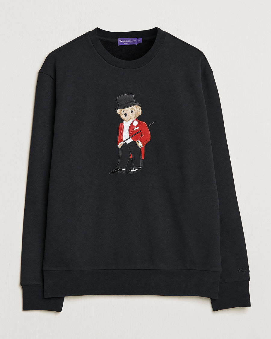 Mies | Puserot | Ralph Lauren Purple Label | Lux Fleece Bear Sweatshirt Black
