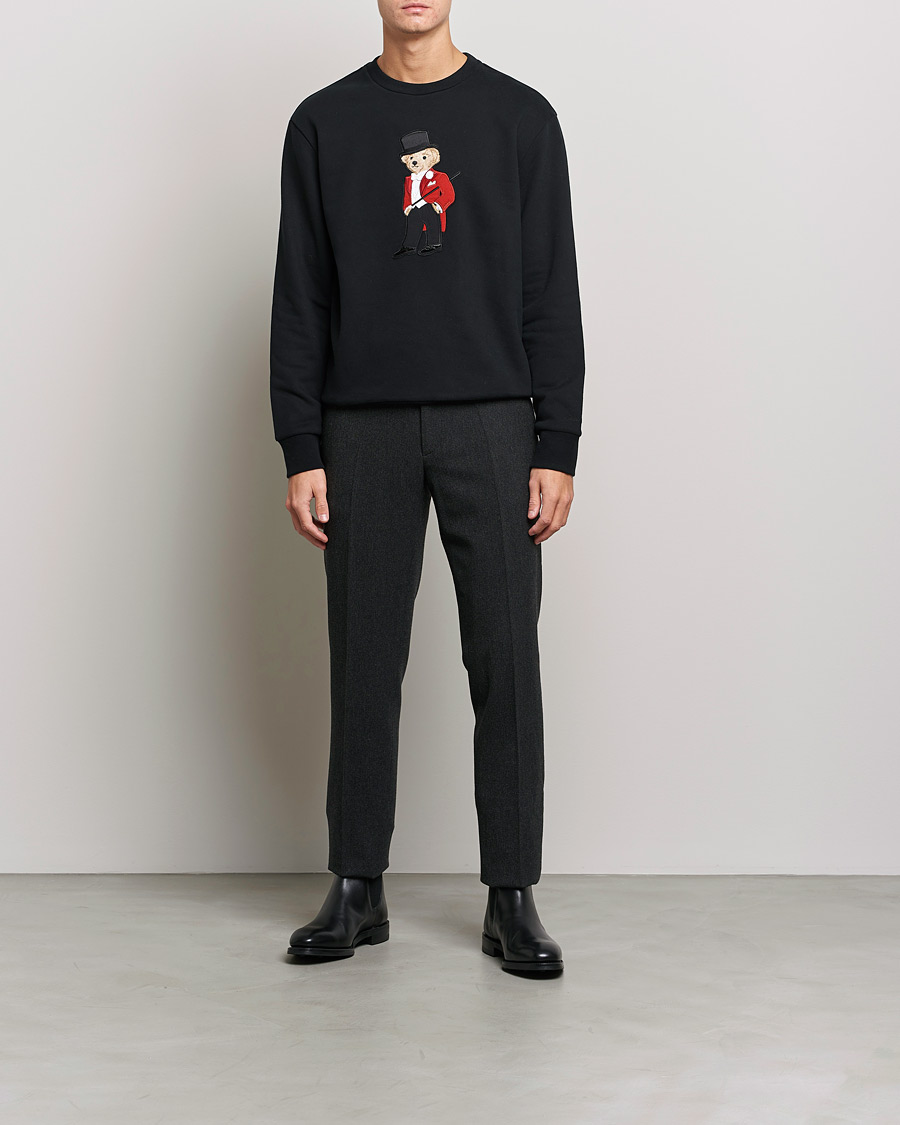 Mies | Puserot | Ralph Lauren Purple Label | Lux Fleece Bear Sweatshirt Black