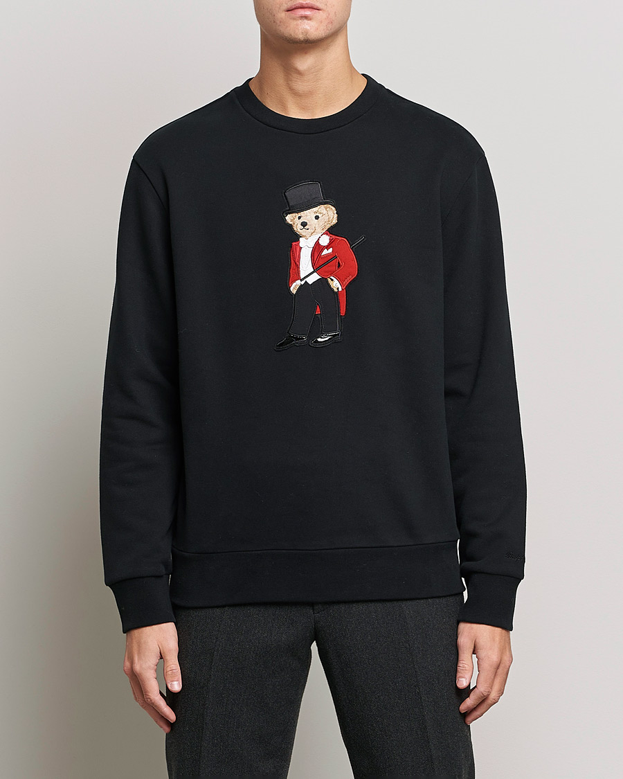 Mies | Puserot | Ralph Lauren Purple Label | Lux Fleece Bear Sweatshirt Black