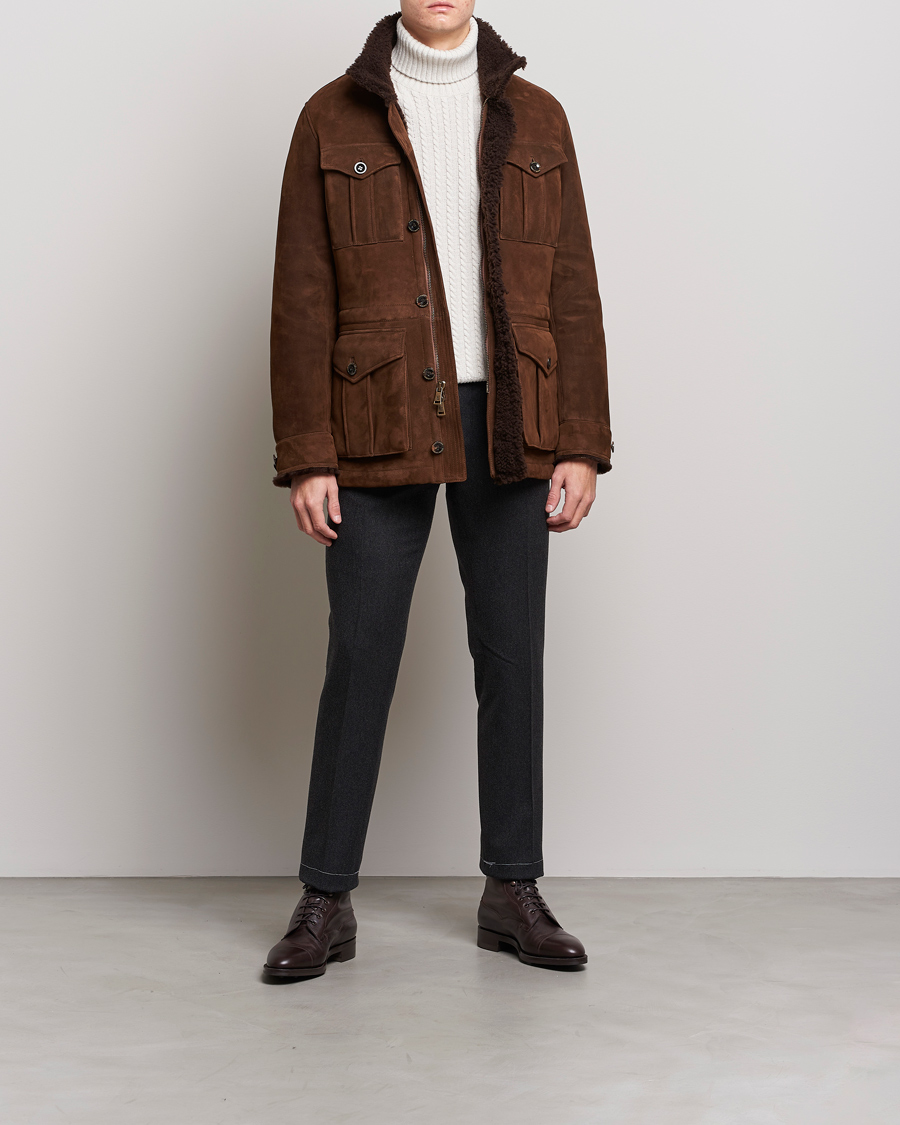 Mies | Takit | Ralph Lauren Purple Label | Shearling Field Jacket Chestnut