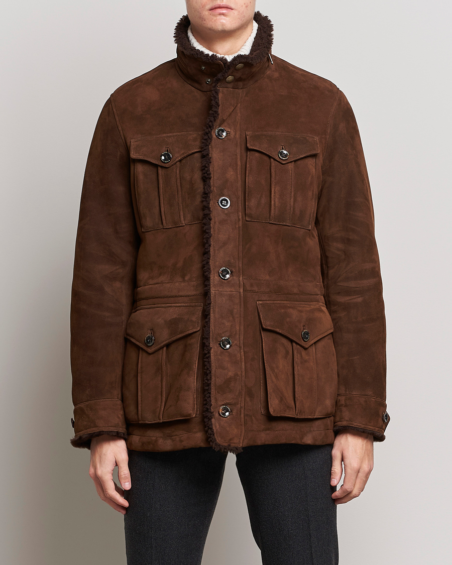Mies | Takit | Ralph Lauren Purple Label | Shearling Field Jacket Chestnut