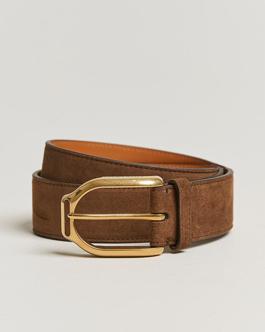 Mies | Ralph Lauren Purple Label Suede Belt Chestnut Brown | Ralph Lauren Purple Label | Suede Belt Chestnut Brown