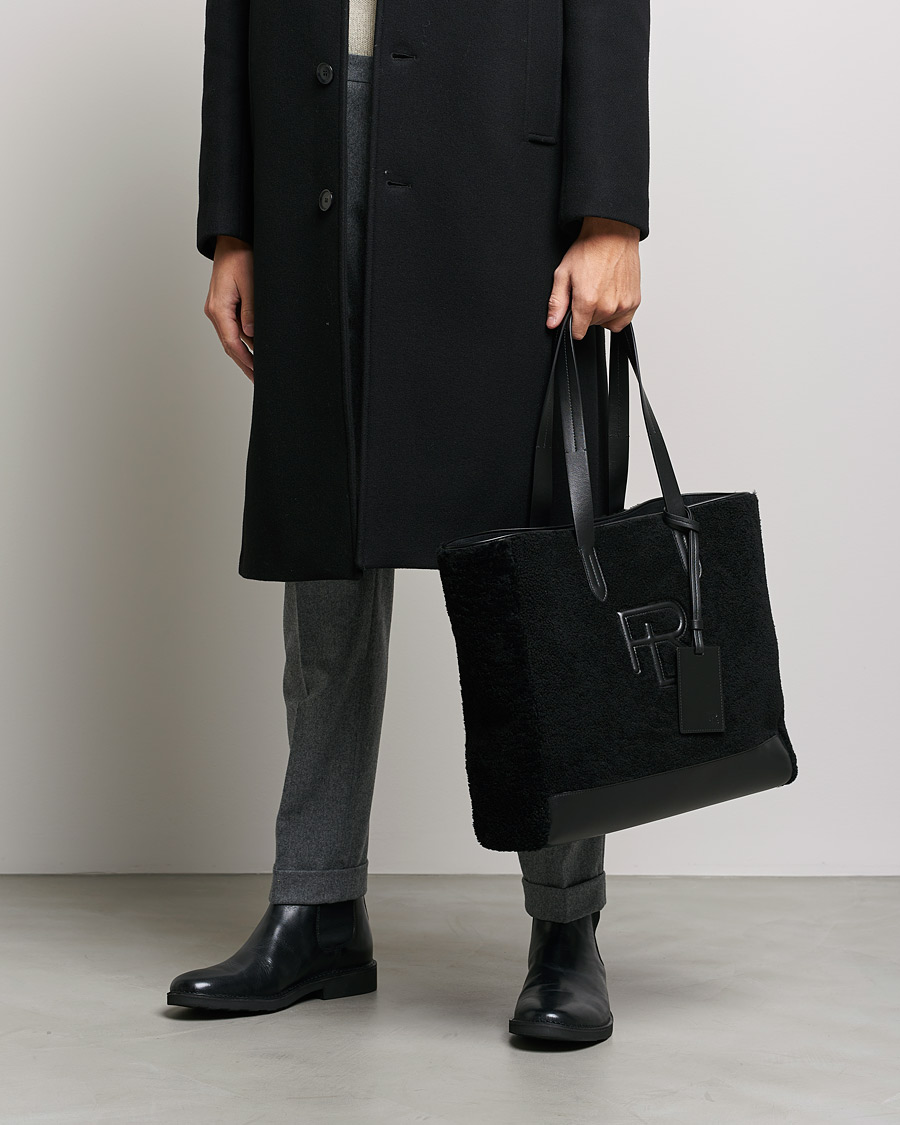 Mies | Ralph Lauren Purple Label Shearling Tote Bag Black | Ralph Lauren Purple Label | Shearling Tote Bag Black