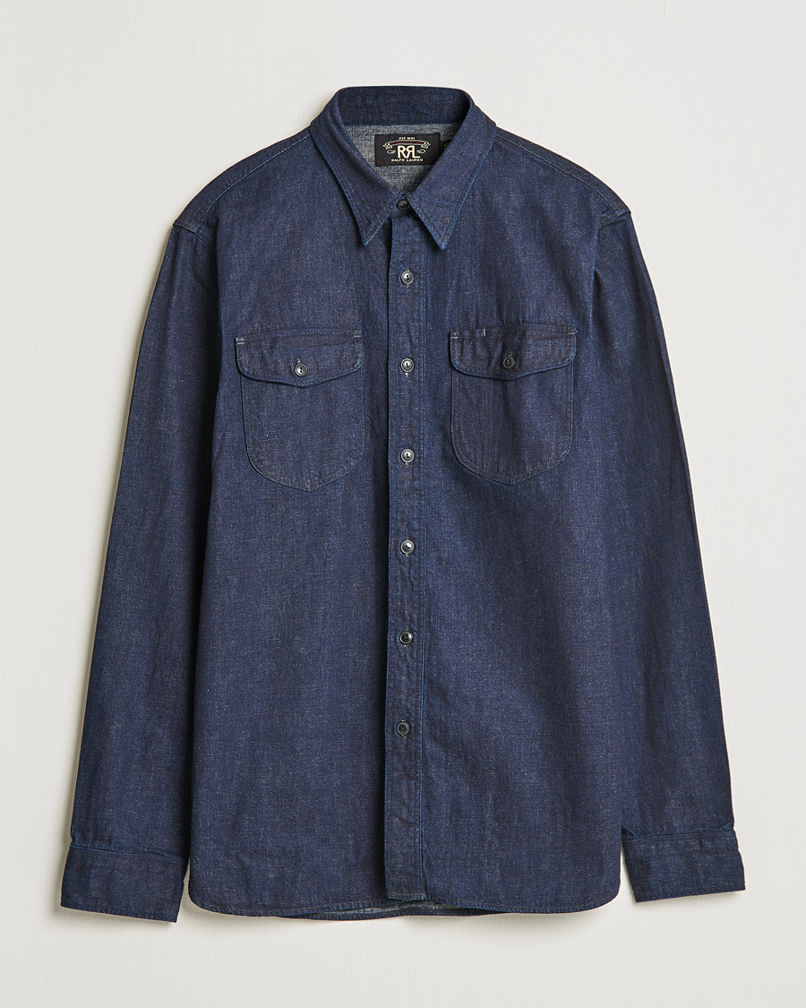 Mies | Kauluspaidat | RRL | Preston Denim Work Shirt Rinse Wash
