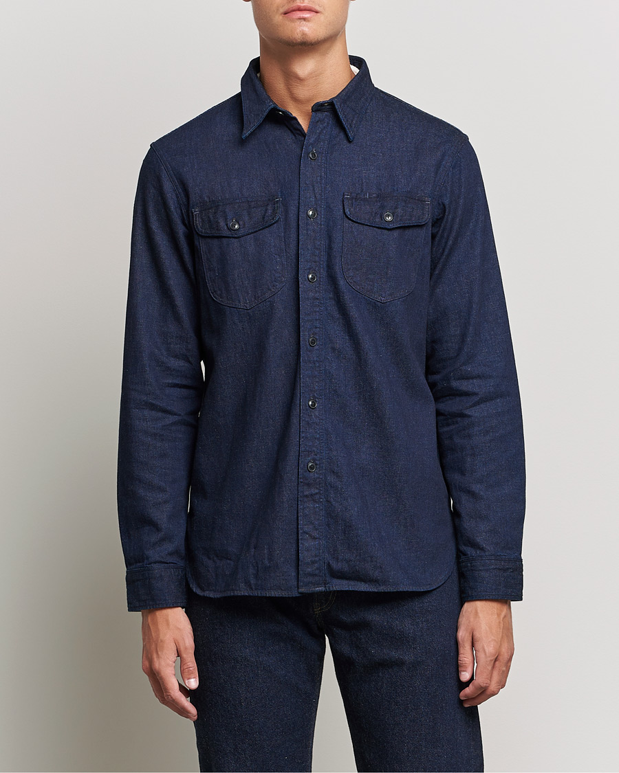 Mies | Kauluspaidat | RRL | Preston Denim Work Shirt Rinse Wash