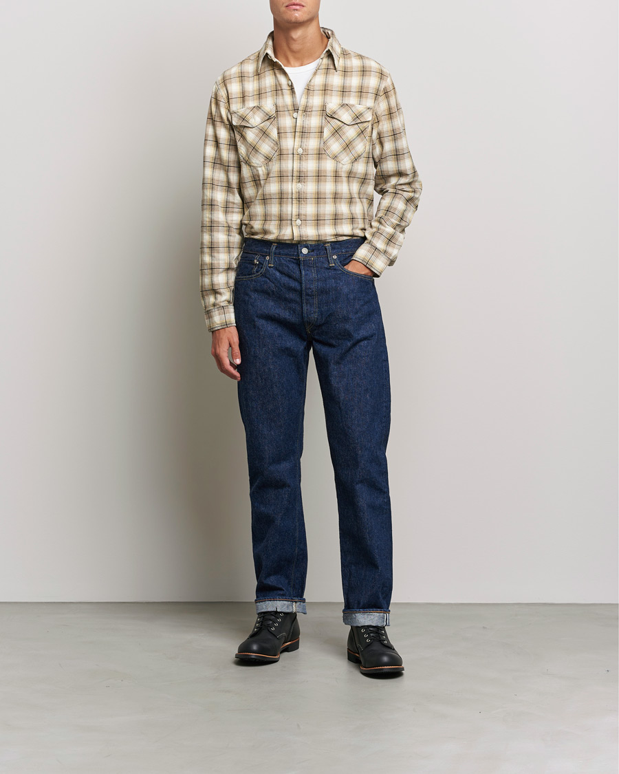 Mies | Kauluspaidat | RRL | Lee Checked Workshirt Tan