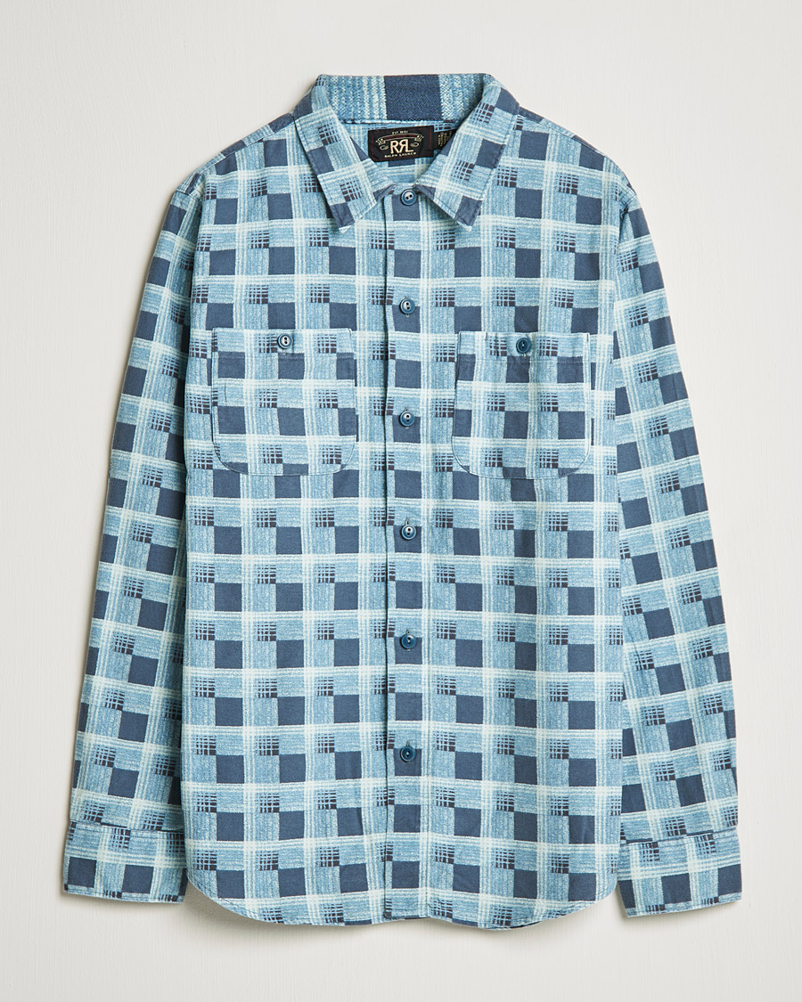 Mies | Kauluspaidat | RRL | Universal Camp Shirt Blue Check