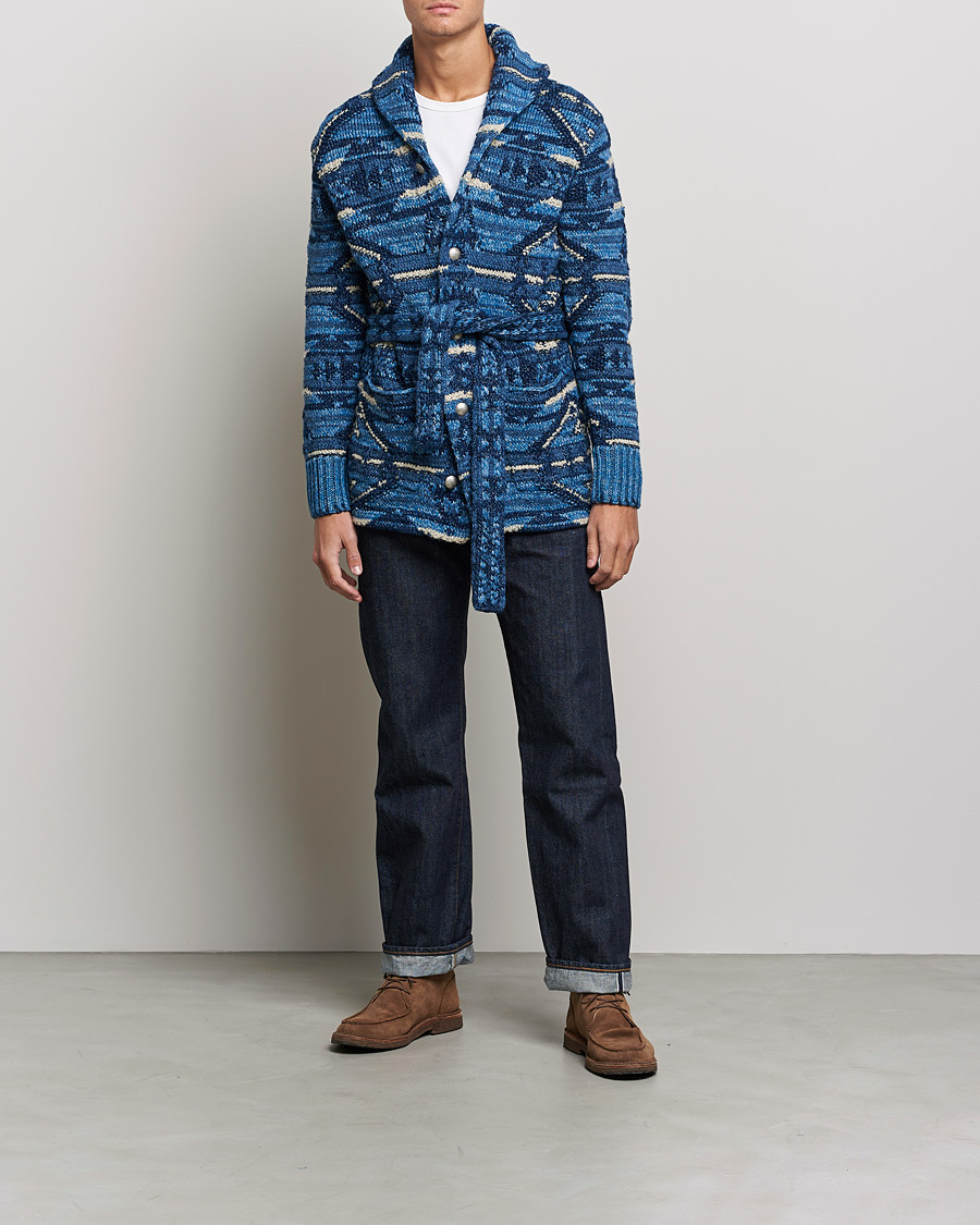 Mies | Puserot | RRL | Ranch Shawl Collar Cardigan Indigo Multi