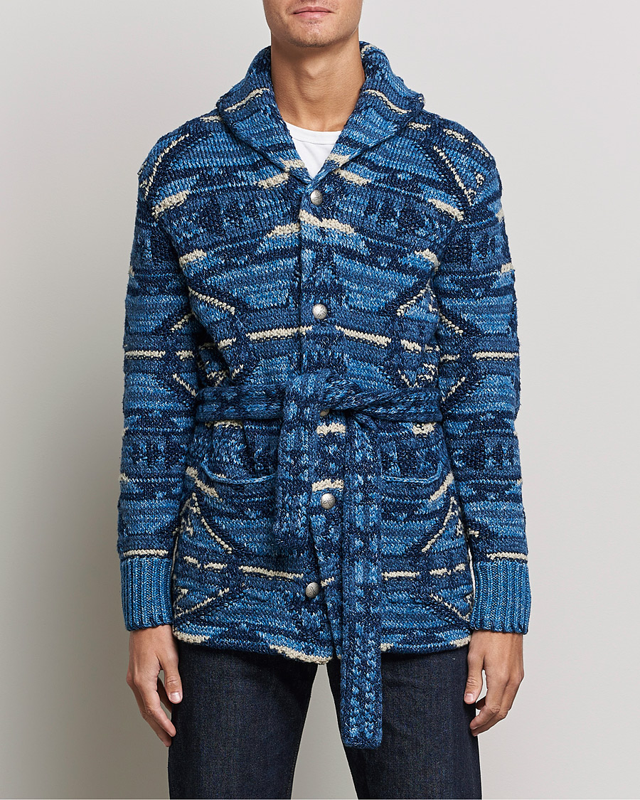 Mies | Puserot | RRL | Ranch Shawl Collar Cardigan Indigo Multi