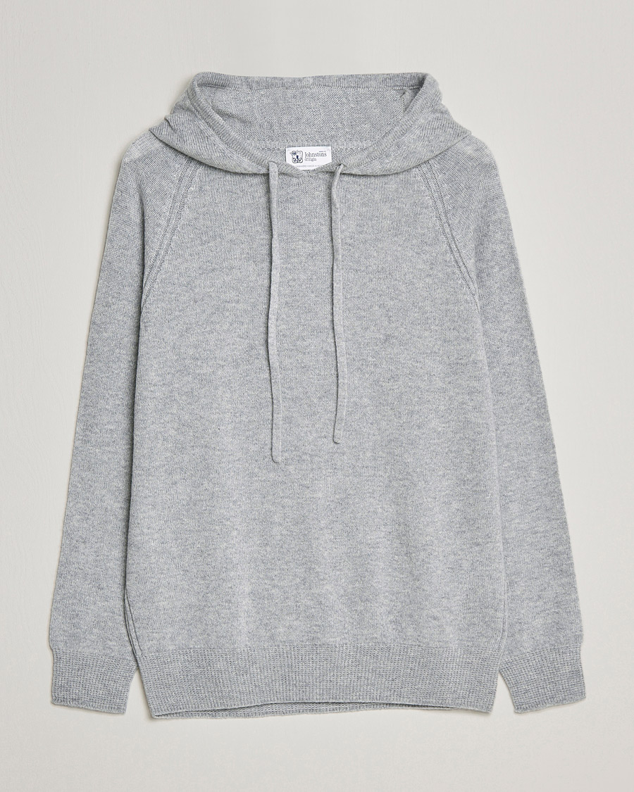 Miehet |  | Johnstons of Elgin | Seamless Cashmere Hoodie Silver