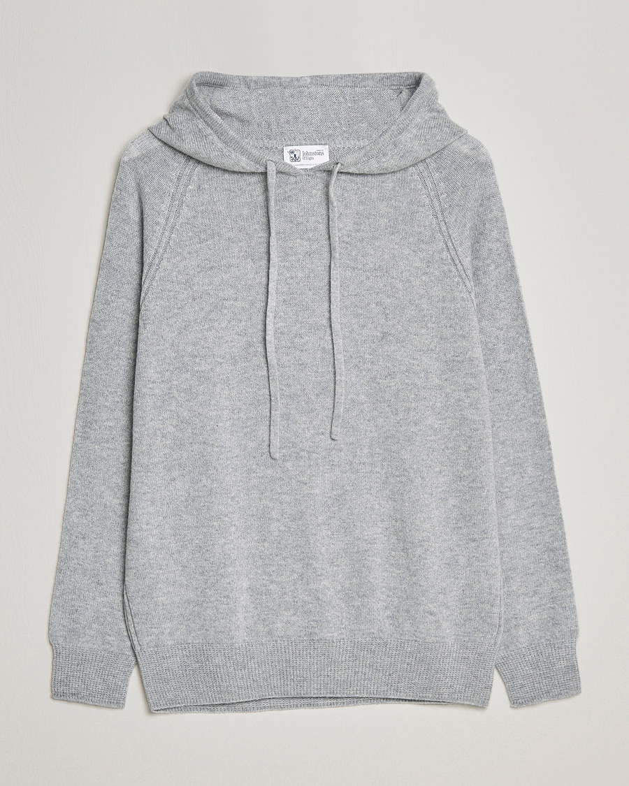 Mies | Puserot | Johnstons of Elgin | Seamless Cashmere Hoodie Silver
