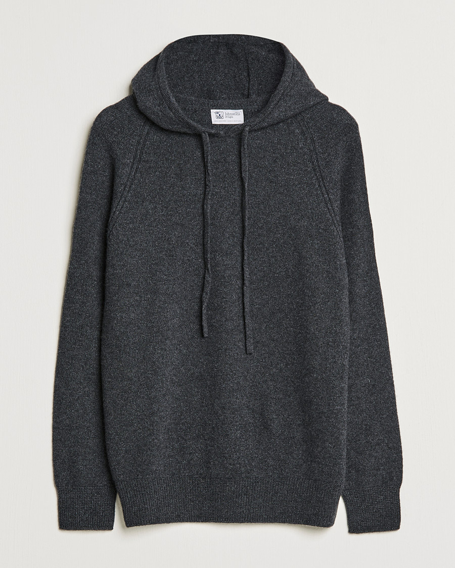 Mies | Puserot | Johnstons of Elgin | Seamless Cashmere Hoodie Carbon