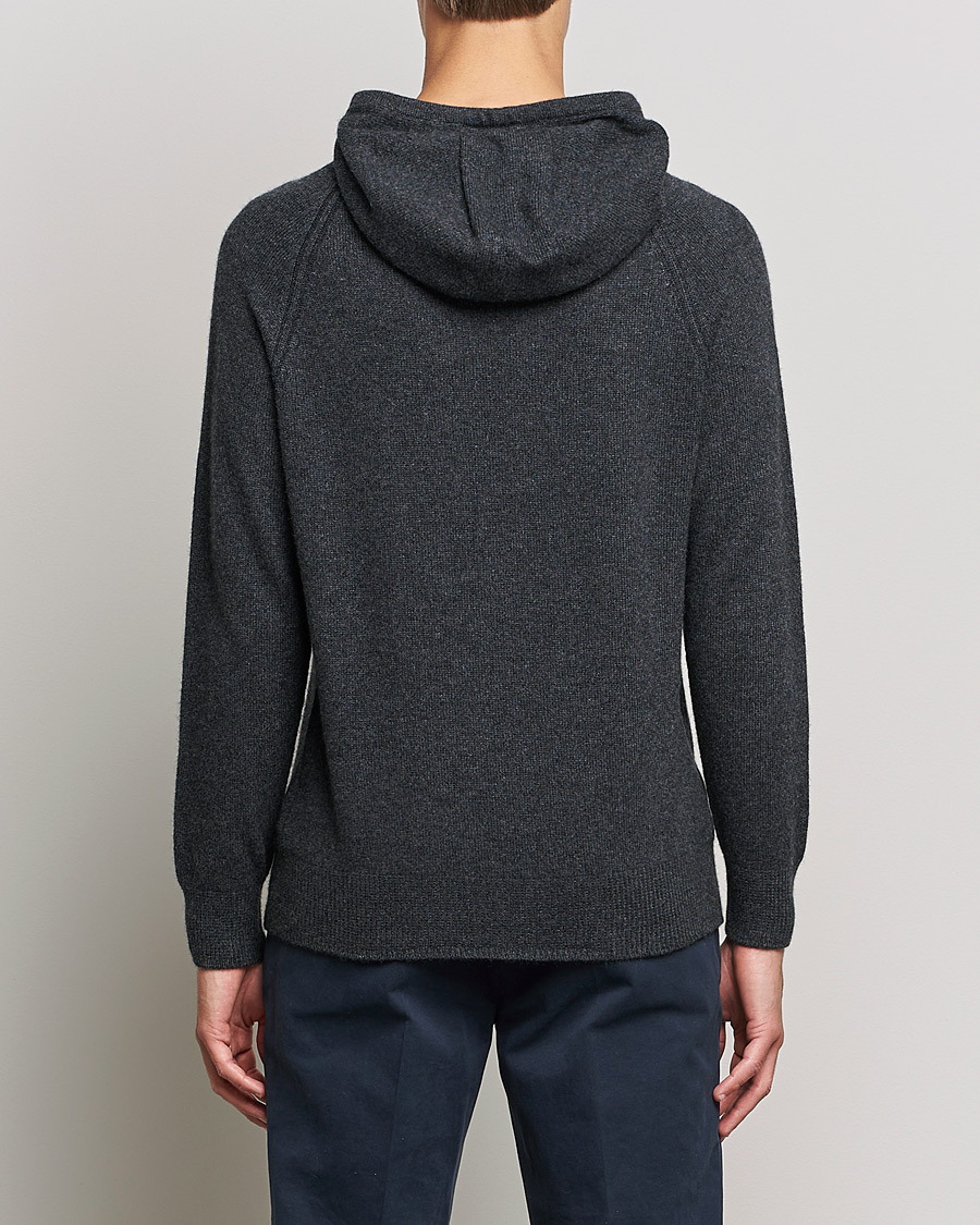 Mies | Puserot | Johnstons of Elgin | Seamless Cashmere Hoodie Carbon