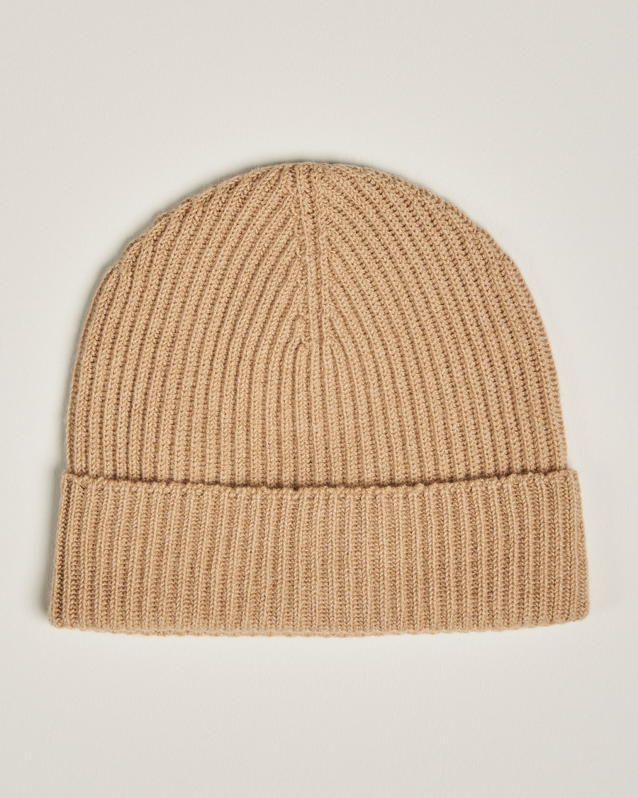 Mies | Best of British | Johnstons of Elgin | Cashmere Ribbed Hat Camel