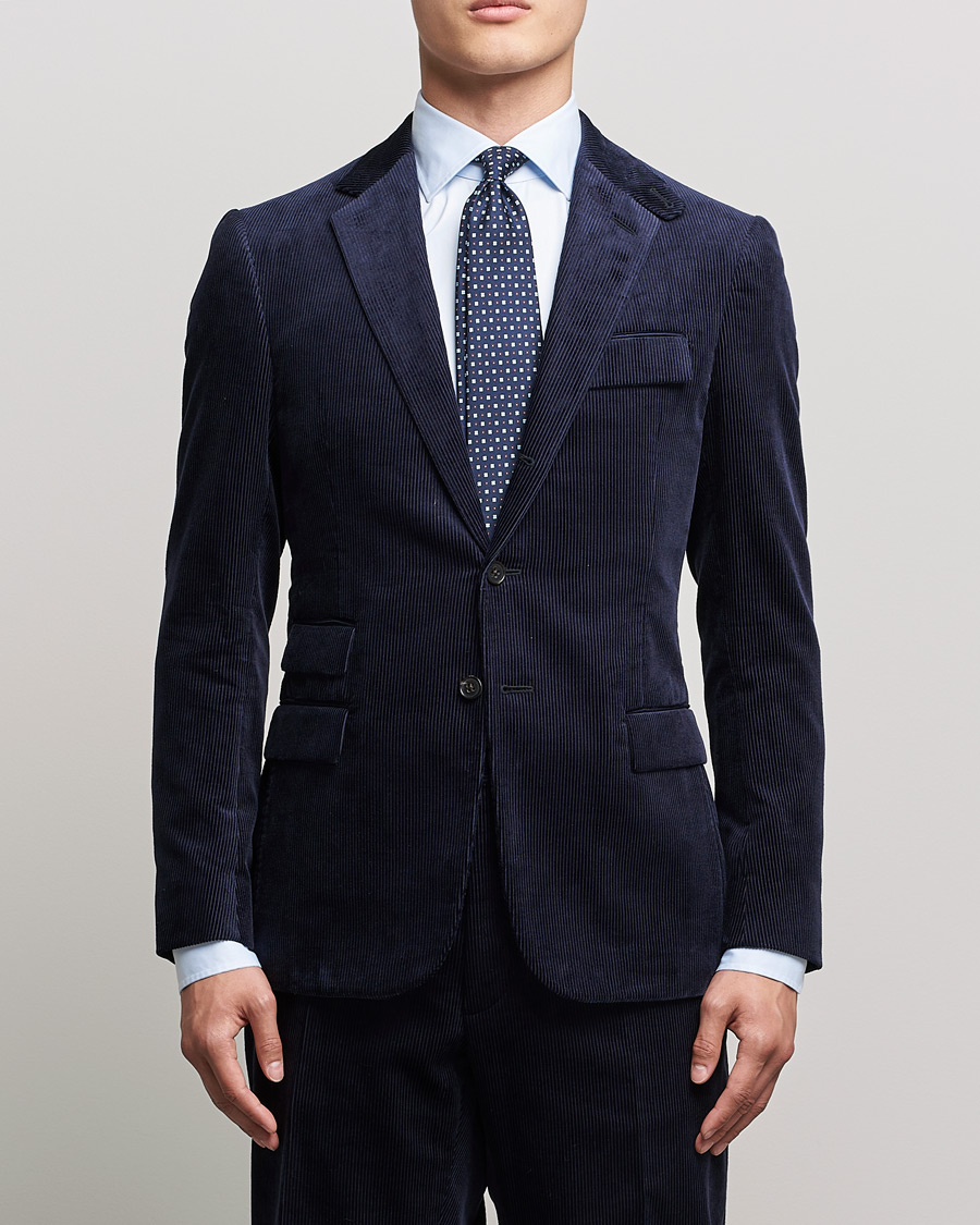 Mies | Pikkutakit | Ralph Lauren Purple Label | Wale Corduroy Blazer Chairman Navy