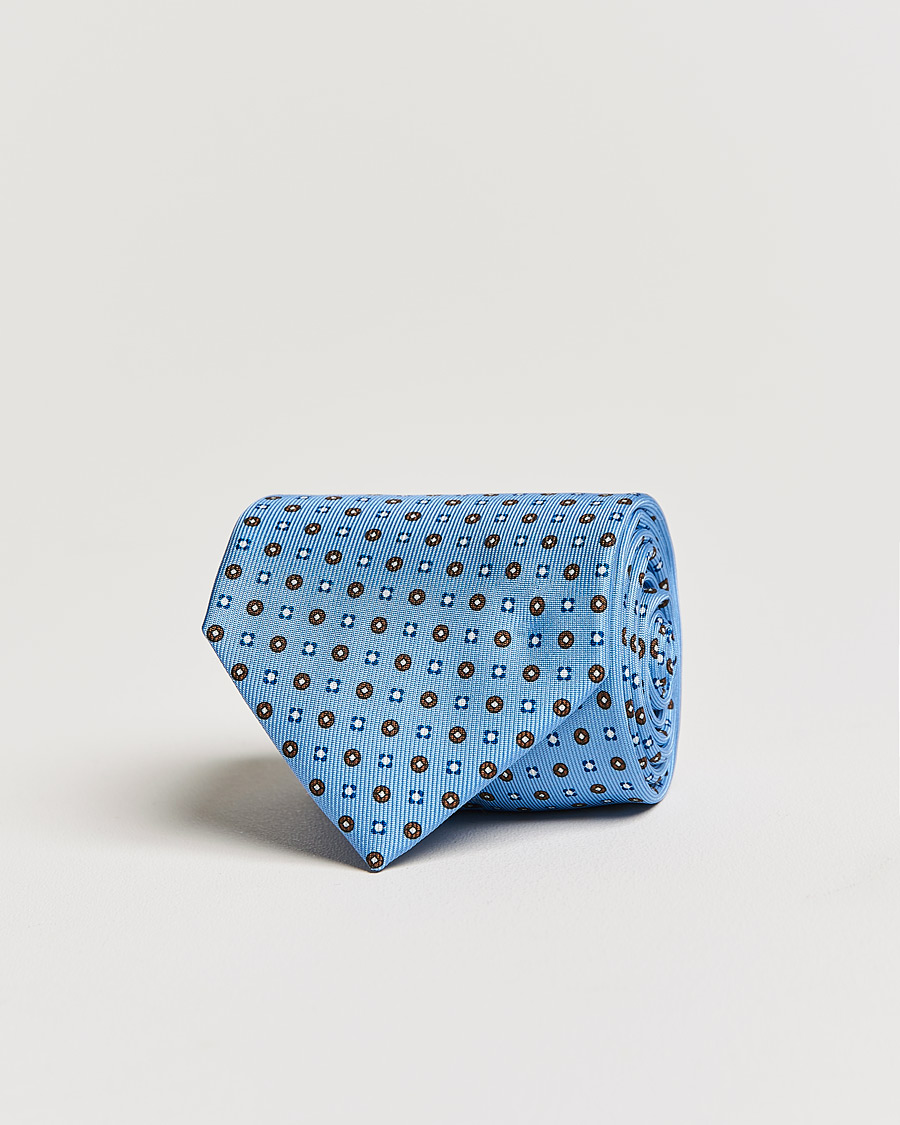 Miehet |  | E. Marinella | 3-Fold Micro Dot Silk Tie Light Blue