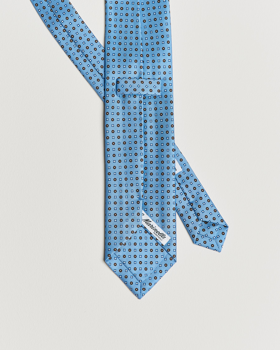 Mies | E. Marinella 3-Fold Micro Dot Silk Tie Light Blue | E. Marinella | 3-Fold Micro Dot Silk Tie Light Blue