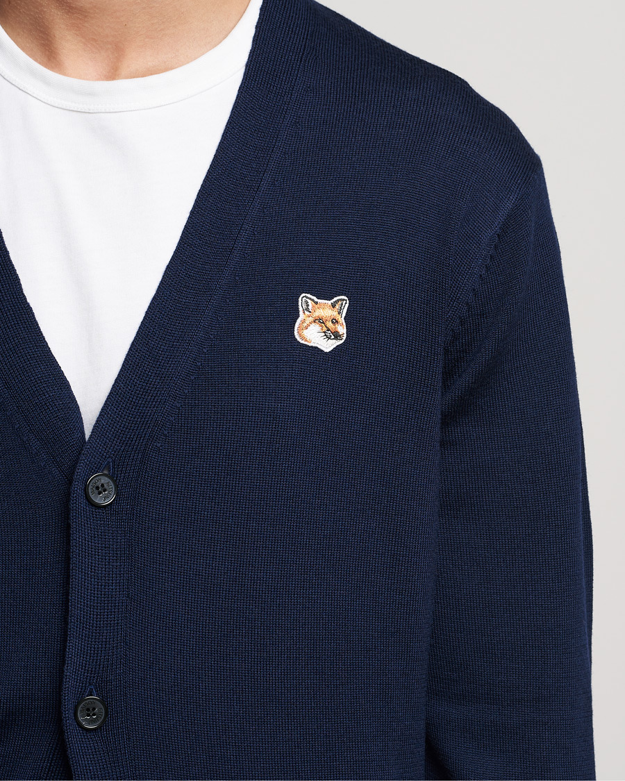 Mies | Puserot | Maison Kitsuné | Fox Head Wool Cardigan Navy